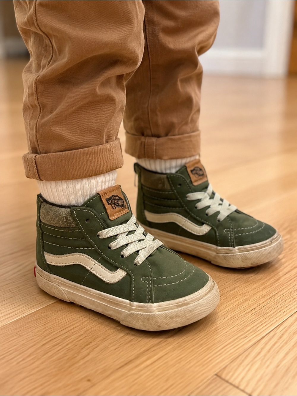 Vans Toddler Kids High-Top Skate Shoes Sneakers - Forest Green boys size 8